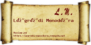 Légrádi Menodóra névjegykártya